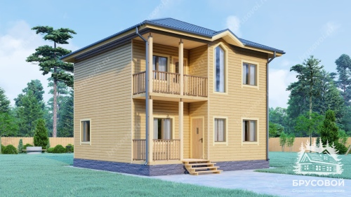 Проект дома из бруса 8х8, площадью 99 м2