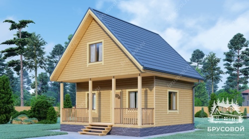 Проект дома из бруса 6х6, площадью 67 м2