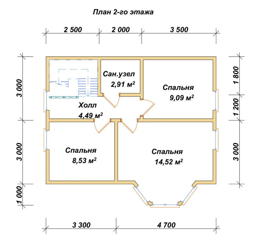 План второго этажа проект БРУСОВОЙ №-20