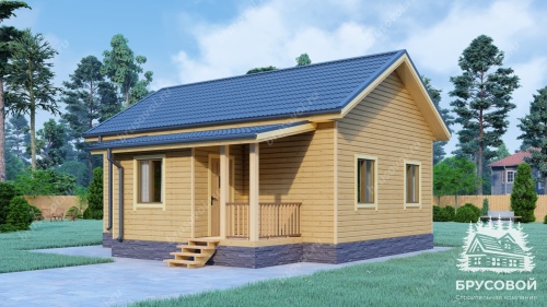 Проект дома из бруса 8х9, площадью 51 м2