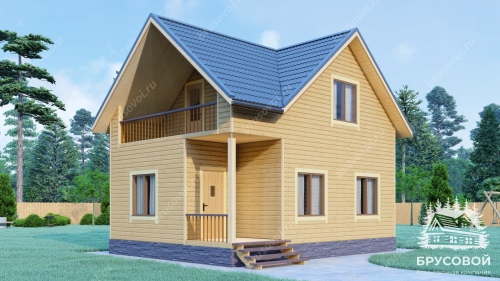Проект дома из бруса 6х8, площадью 85 м2