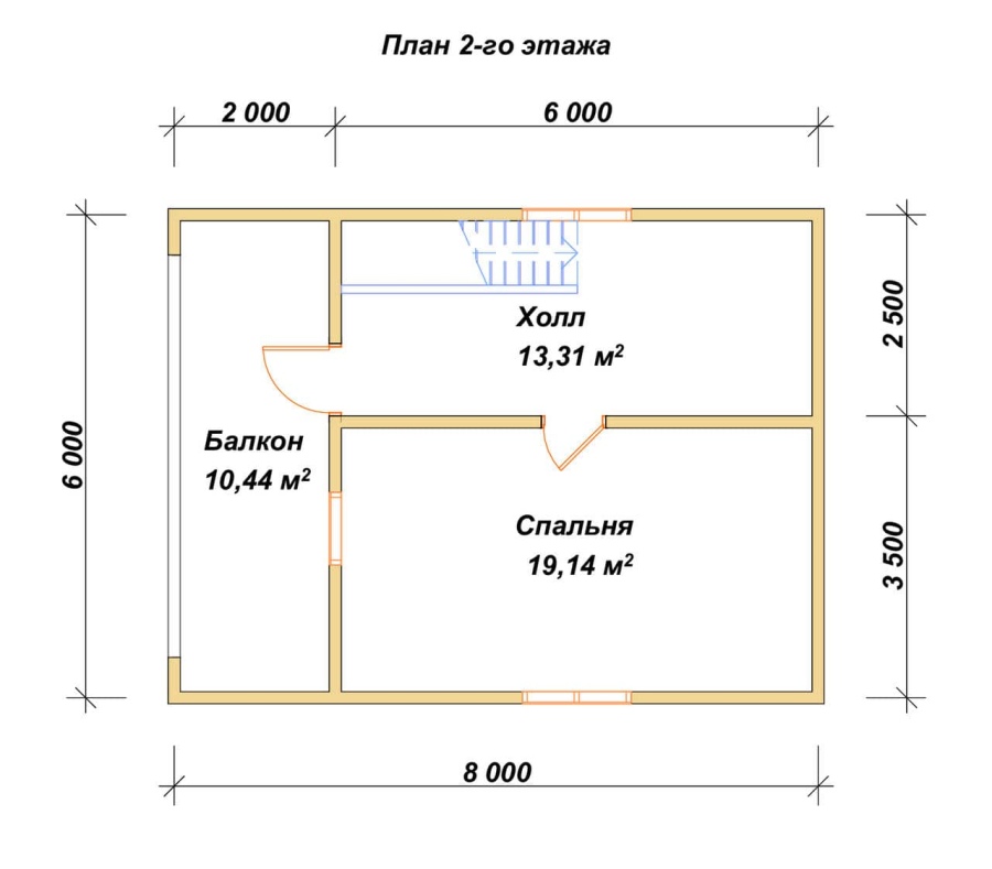 План второго этажа проект БРУСОВОЙ №-23