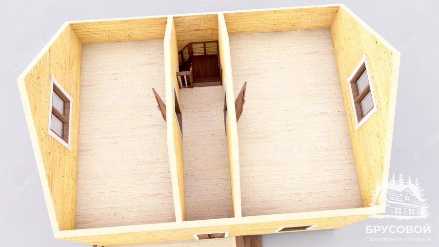 3d План второго этажа проект БРУСОВОЙ №-24