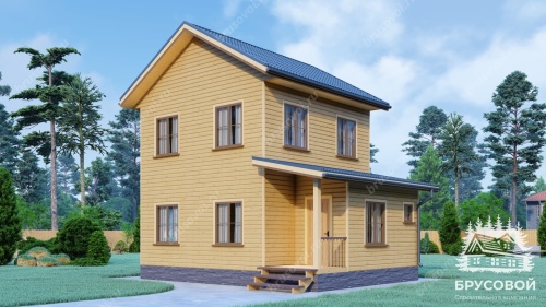 Проект дома из бруса 6х8, площадью 72 м2