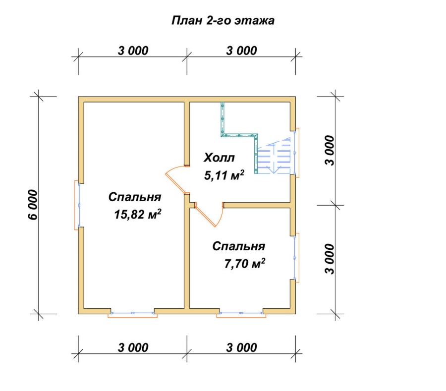 План второго этажа проект БРУСОВОЙ №-25