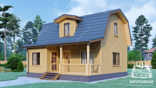 Проект дома из бруса 6х8, площадью 81 м2
