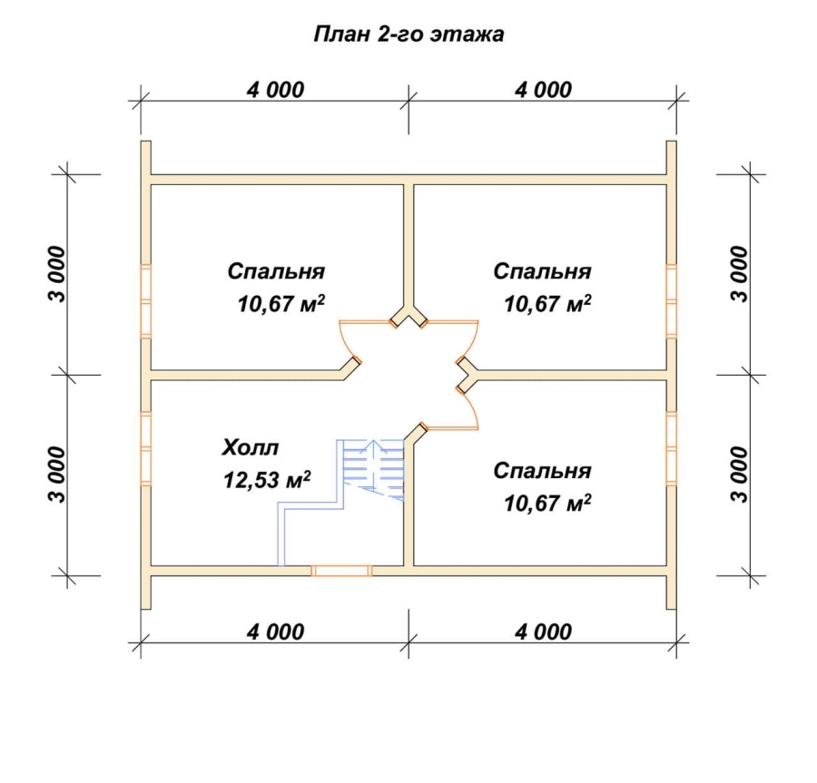 План второго этажа проект БРУСОВОЙ №-27
