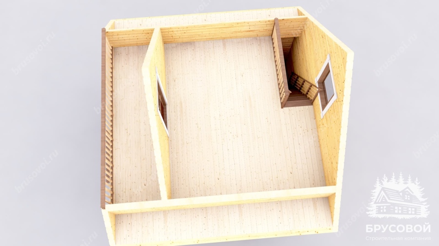 3d План второго этажа проект БРУСОВОЙ №-3