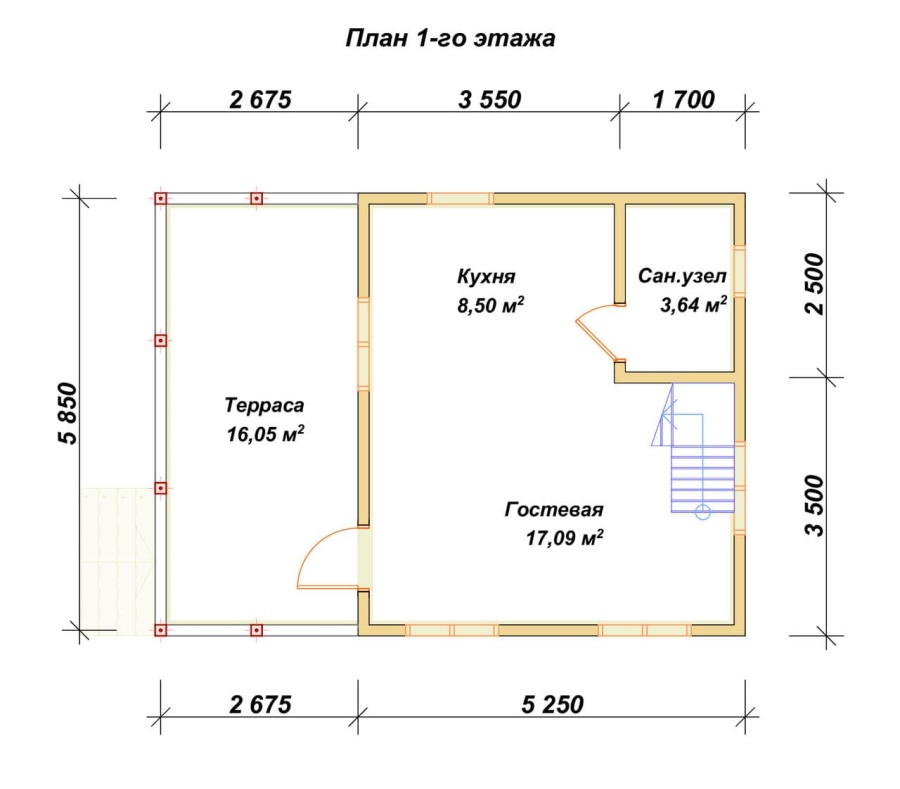 План первого этажа проект БРУСОВОЙ №-31