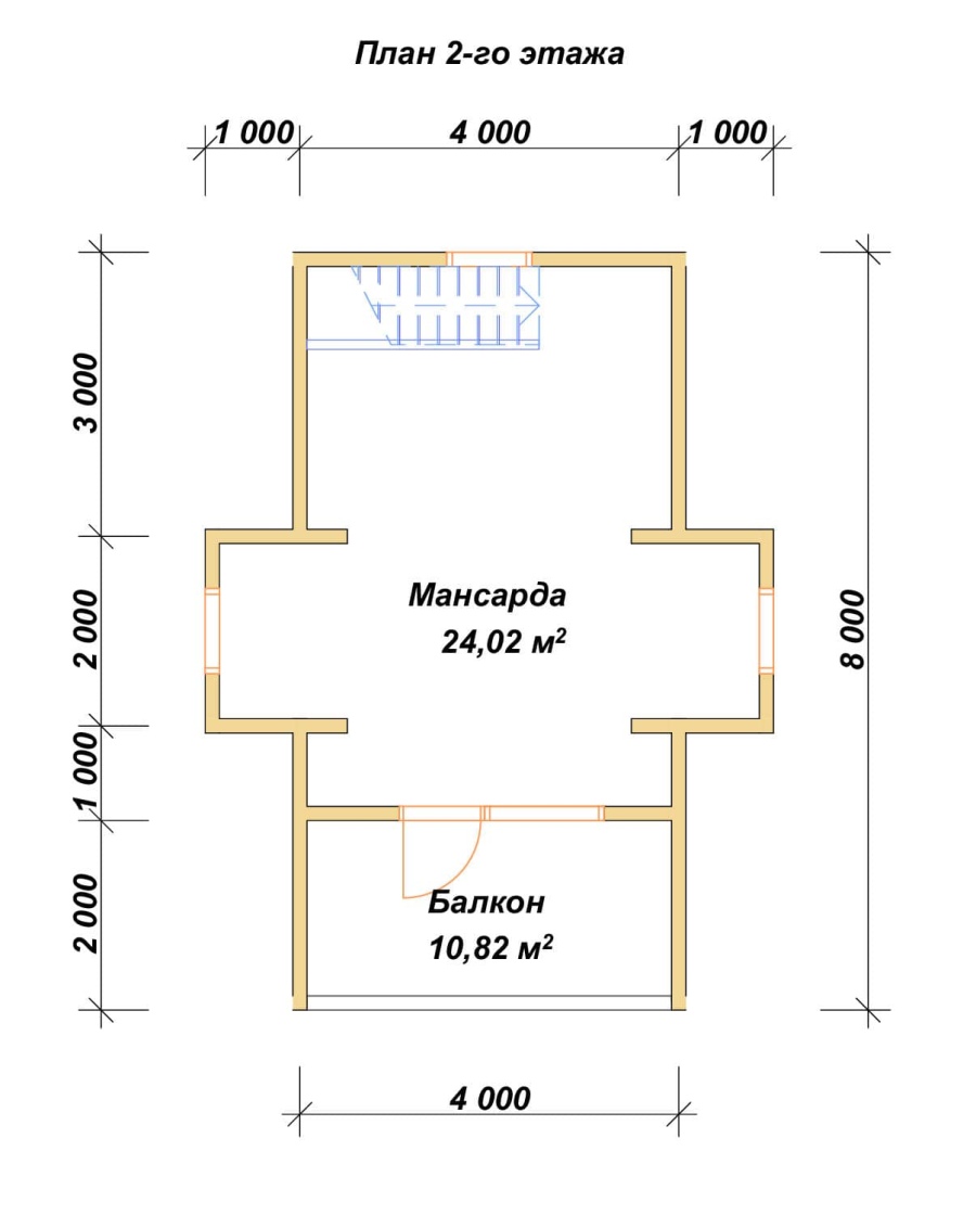 План второго этажа проект БРУСОВОЙ №-32