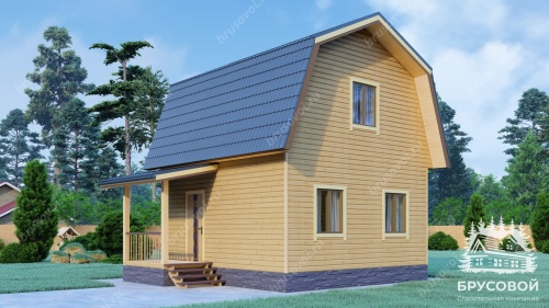 Проект дома из бруса 6х6, площадью 59 м2