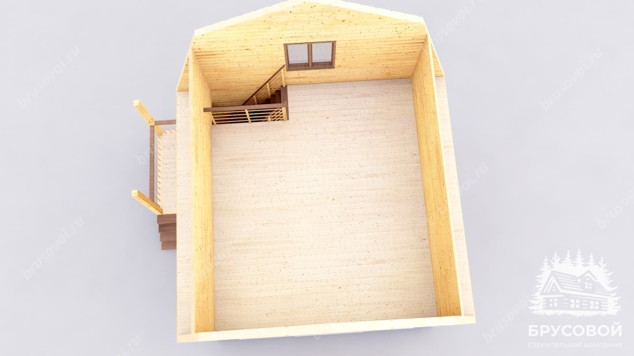 3d План второго этажа проект БРУСОВОЙ №-34