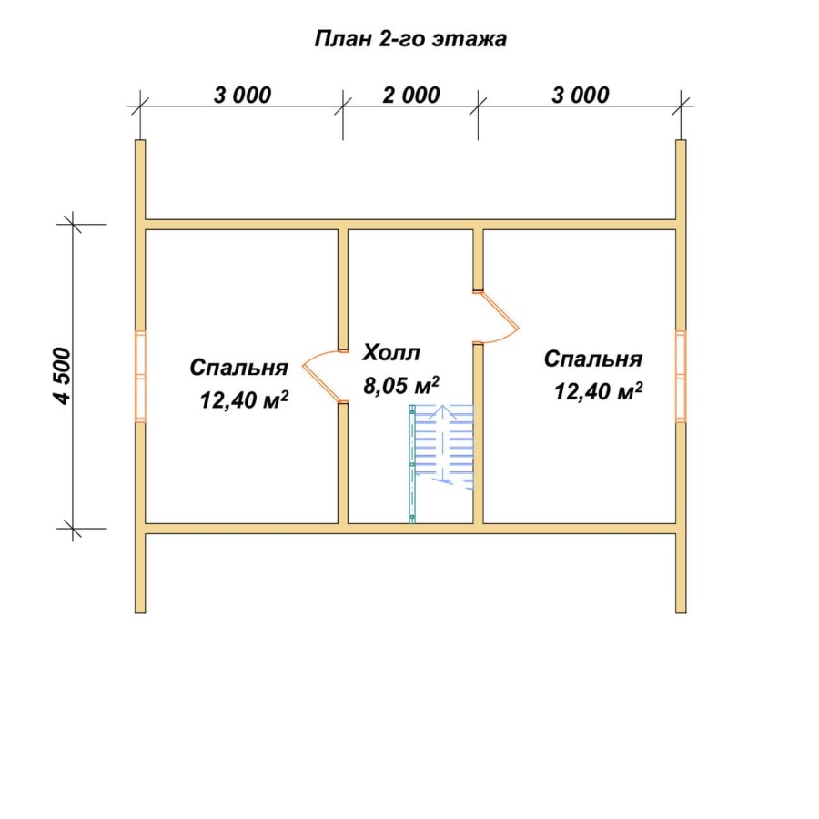 План второго этажа проект БРУСОВОЙ №-35