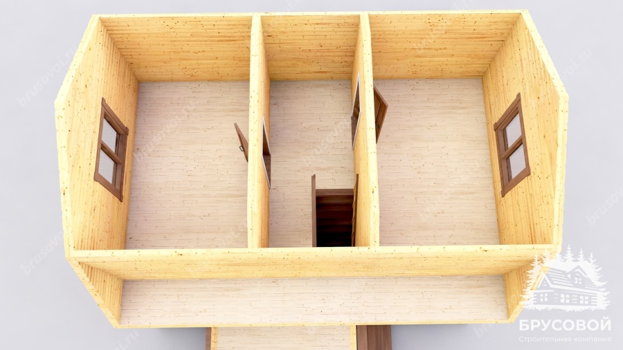 3d План второго этажа проект БРУСОВОЙ №-35