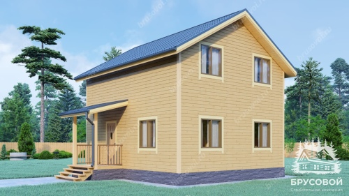 Проект дома из бруса 6х8, площадью 93 м2