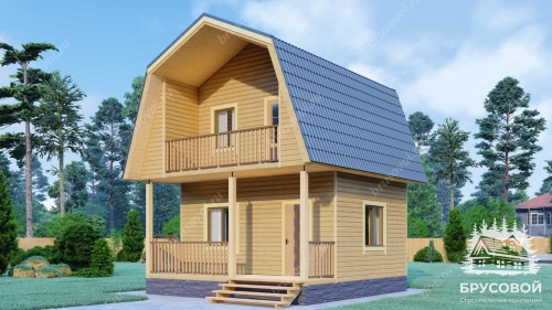 Проект дома из бруса 6х6, площадью 58 м2