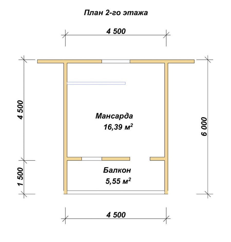План второго этажа проект БРУСОВОЙ №-4
