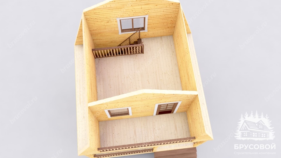 3d План второго этажа проект БРУСОВОЙ №-4