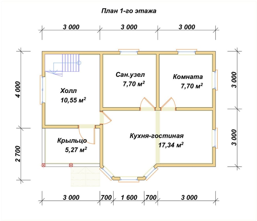План первого этажа проект БРУСОВОЙ №-40