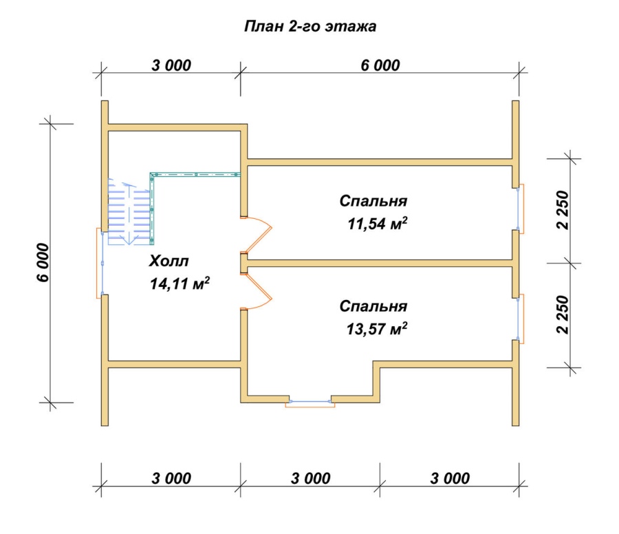 План второго этажа проект БРУСОВОЙ №-40