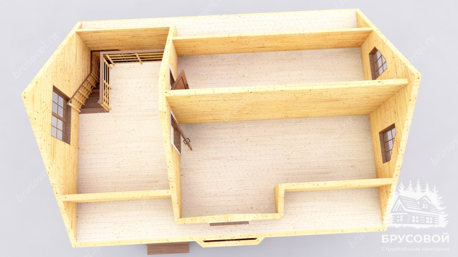 3d План второго этажа проект БРУСОВОЙ №-40