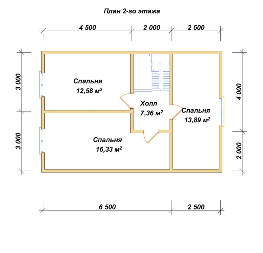 План второго этажа проект БРУСОВОЙ №-42