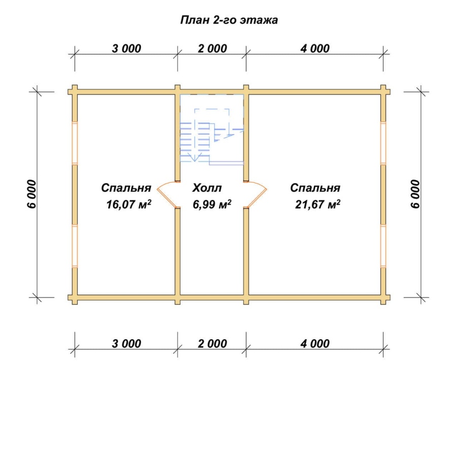 План второго этажа проект БРУСОВОЙ №-48