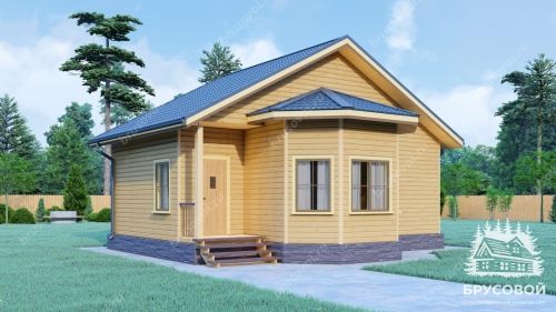 Проект дома из бруса 6х9, площадью 50 м2