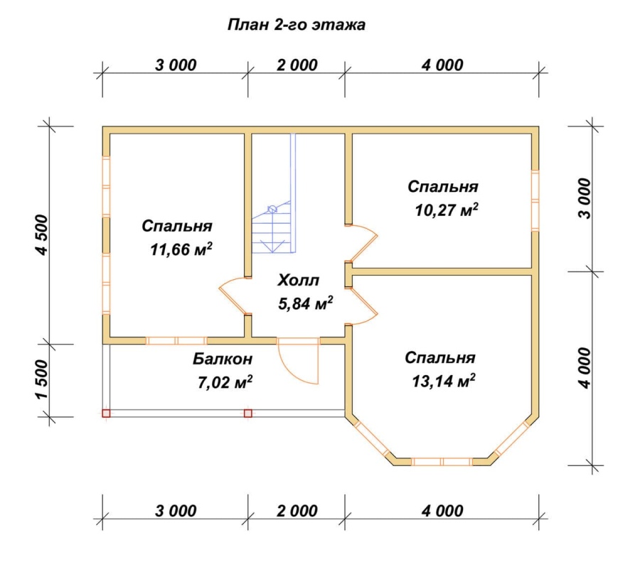 План второго этажа проект БРУСОВОЙ №-50
