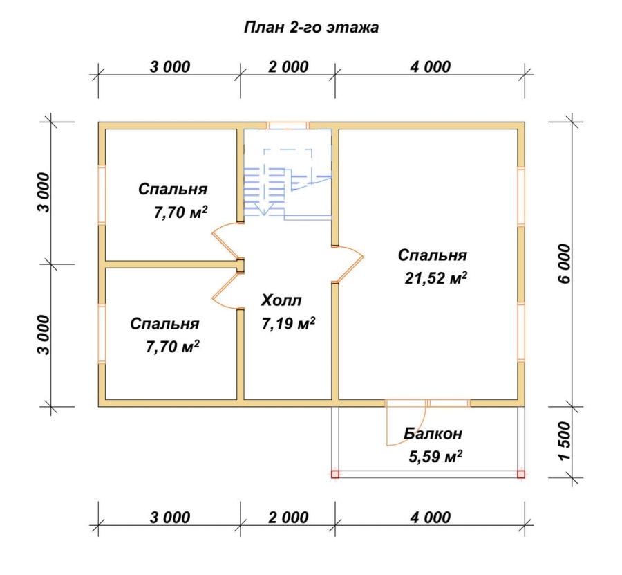 План второго этажа проект БРУСОВОЙ №-51