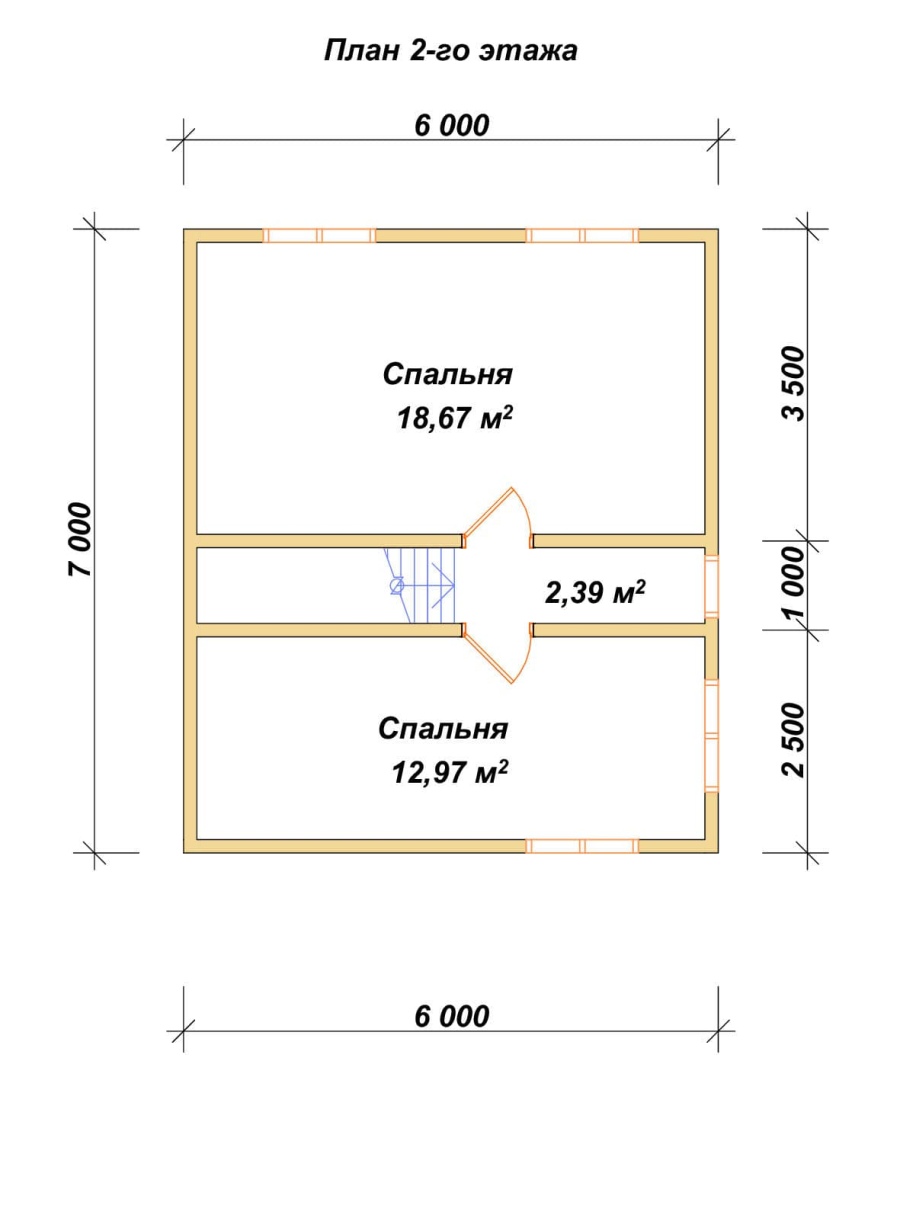 План второго этажа проект БРУСОВОЙ №-52