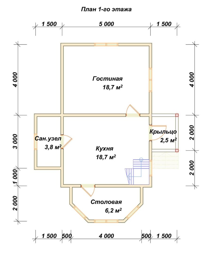 План первого этажа проект БРУСОВОЙ №-53