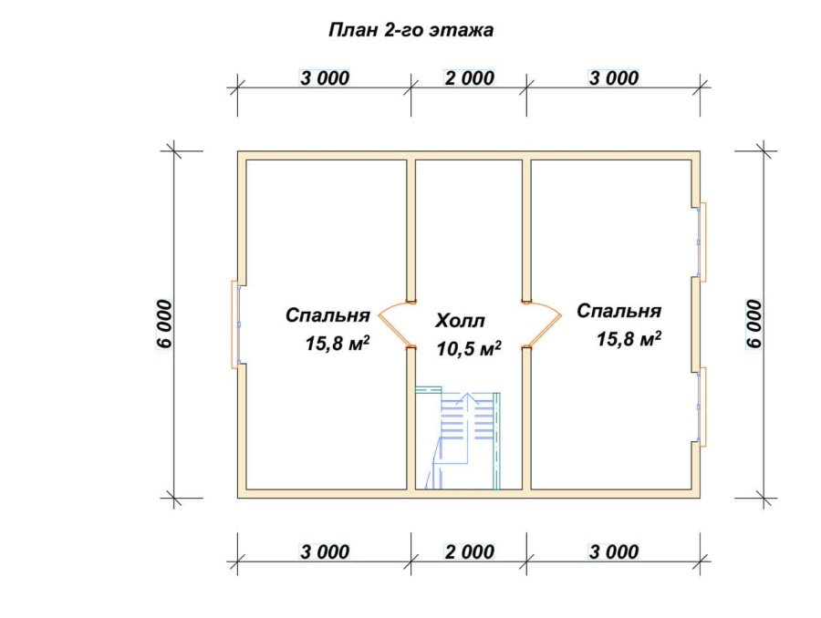 План второго этажа проект БРУСОВОЙ №-54