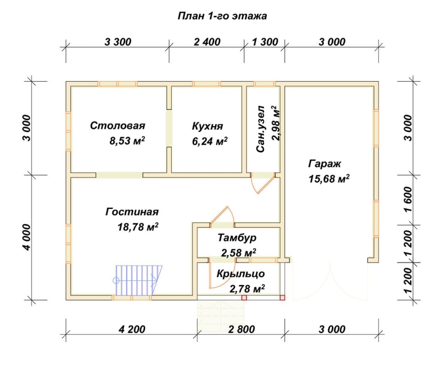 План первого этажа проект БРУСОВОЙ №-57