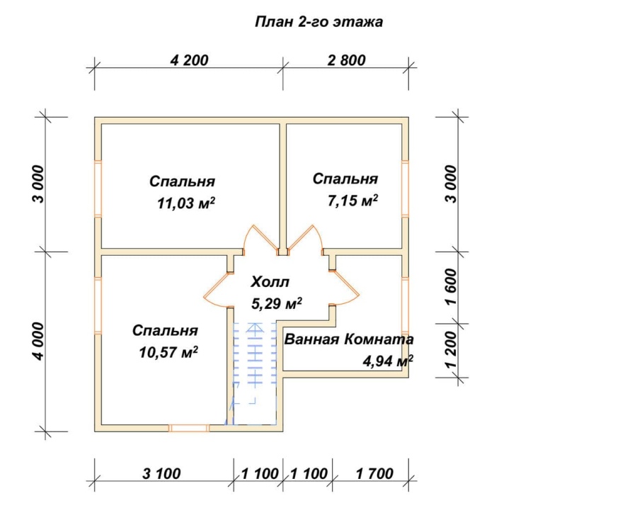 План второго этажа проект БРУСОВОЙ №-57