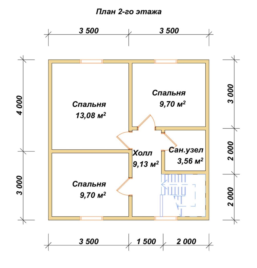 План второго этажа проект БРУСОВОЙ №-59