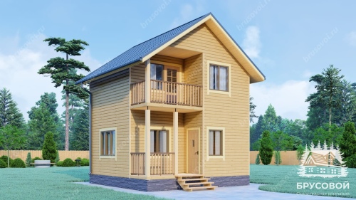 Проект дома из бруса 6х6, площадью 53 м2