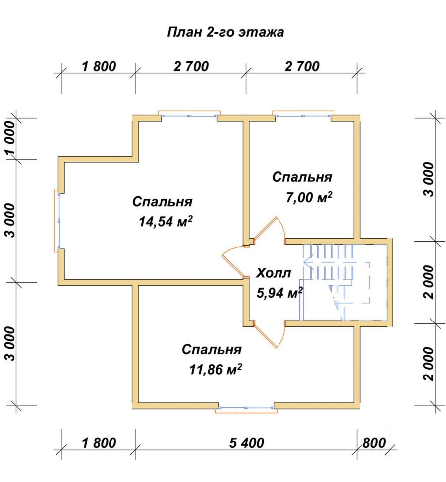 План второго этажа проект БРУСОВОЙ №-61