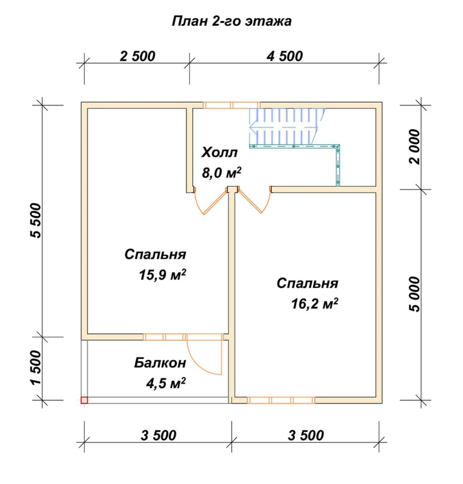План второго этажа проект БРУСОВОЙ №-64