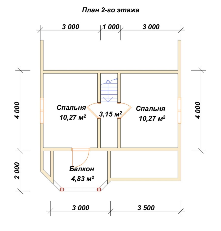 План второго этажа проект БРУСОВОЙ №-65