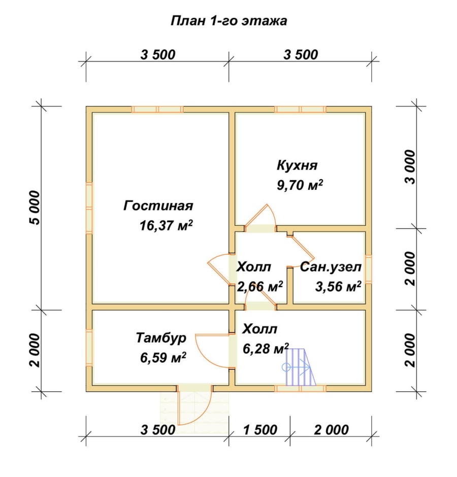 План первого этажа проект БРУСОВОЙ №-67