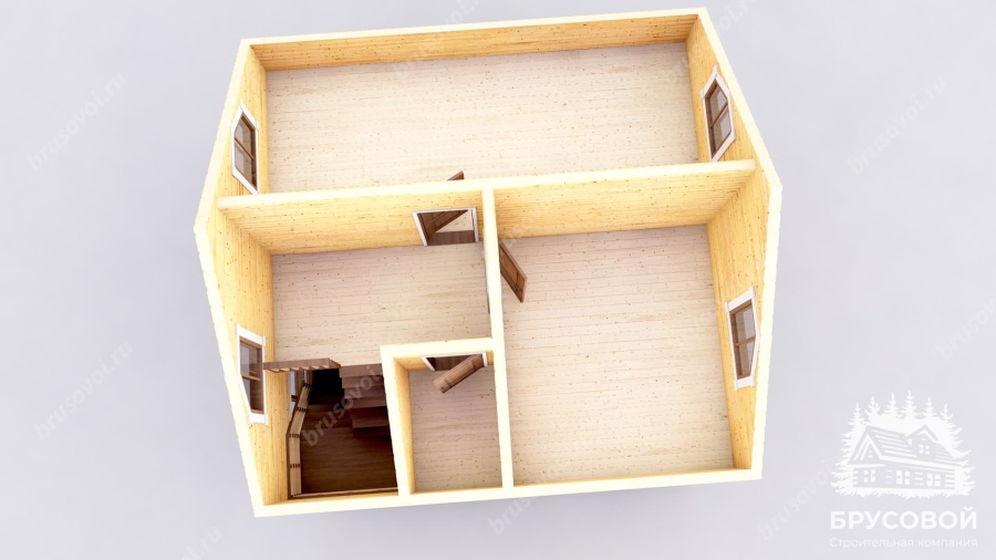 3d План второго этажа проект БРУСОВОЙ №-67