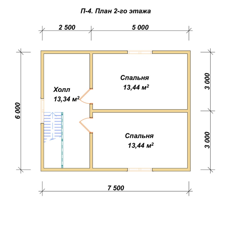 План второго этажа проект БРУСОВОЙ №-68