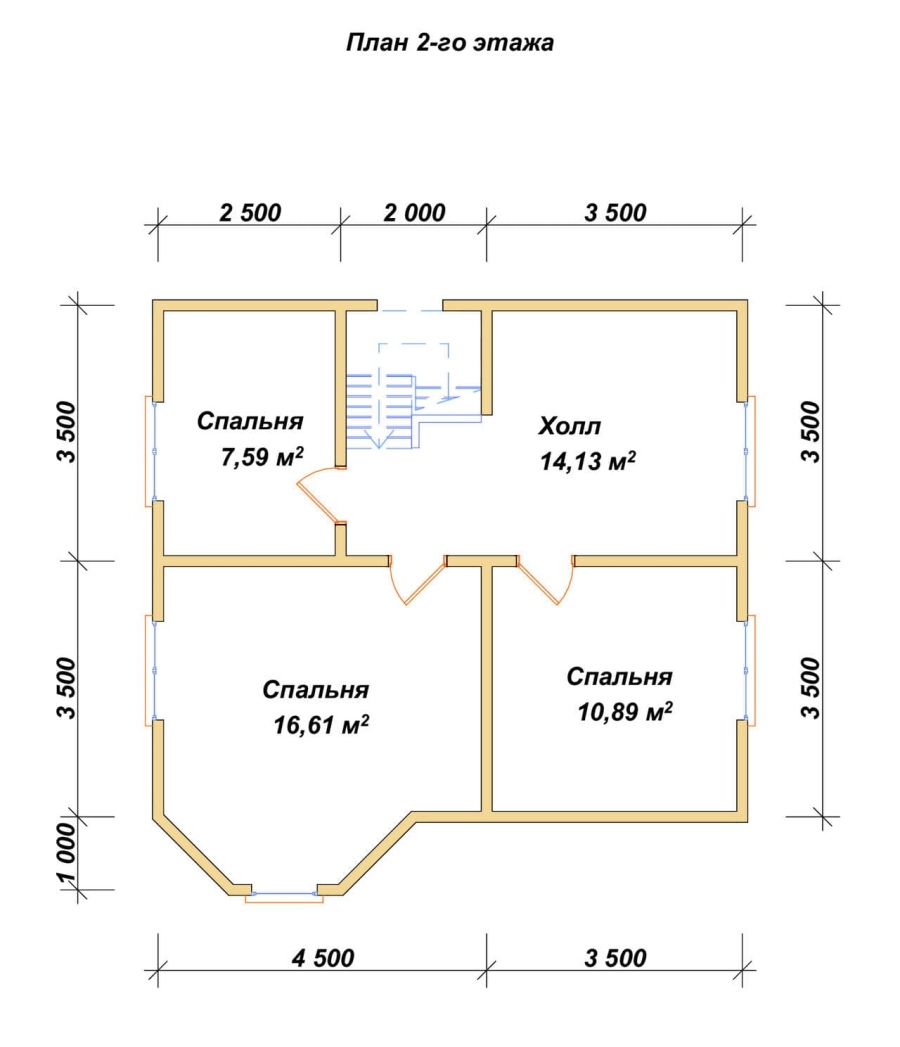 План второго этажа проект БРУСОВОЙ №-69