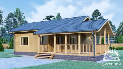 Проект дома из бруса 6х6, площадью 60 м2