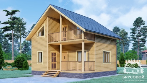 Проект дома из бруса 7х8, площадью 98 м2