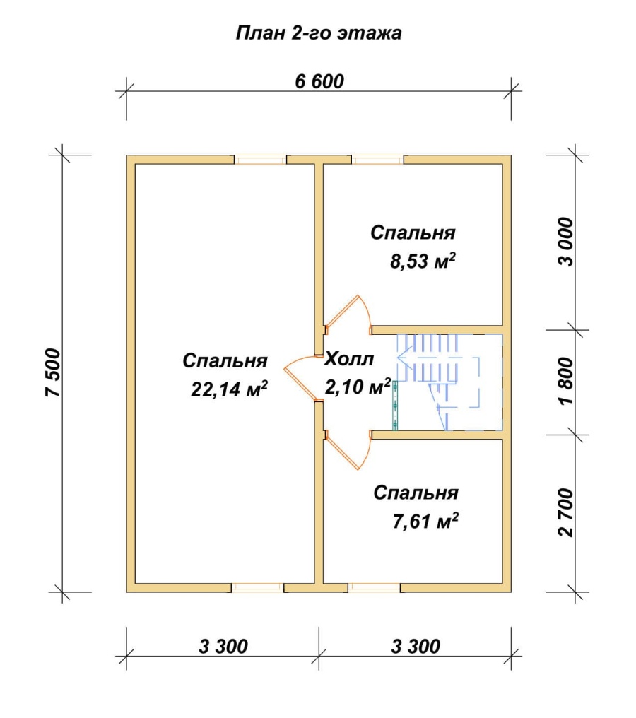 План второго этажа проект БРУСОВОЙ №-72
