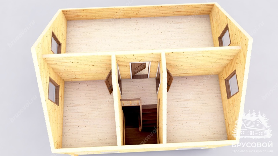 3d План второго этажа проект БРУСОВОЙ №-72