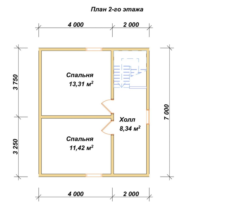 План второго этажа проект БРУСОВОЙ №-75