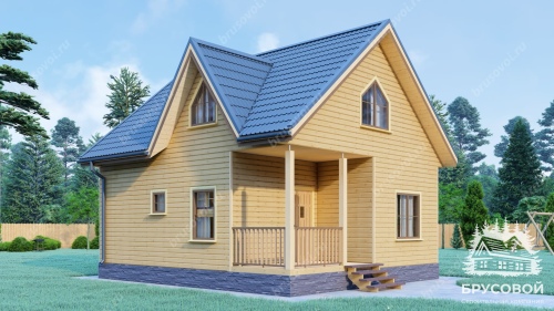 Проект дома из бруса 7х8, площадью 87 м2